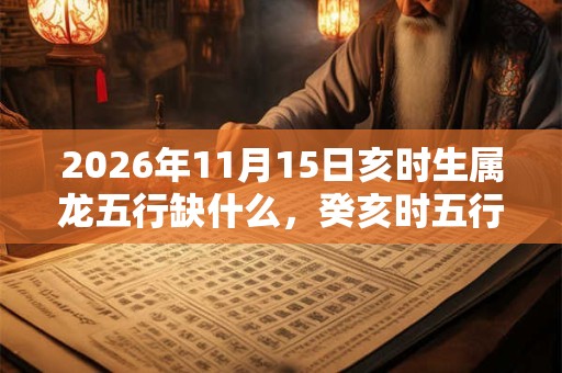 2026年11月15日亥时生属龙五行缺什么，癸亥时五行缺什么