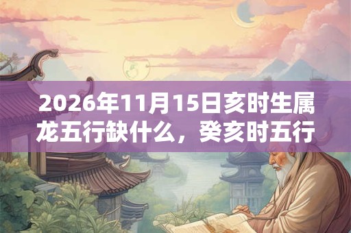 2026年11月15日亥时生属龙五行缺什么，癸亥时五行缺什么