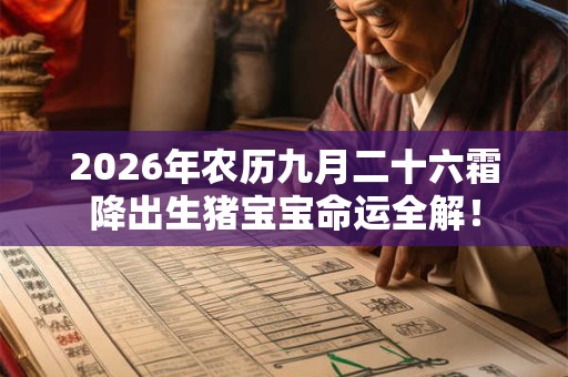 2026年农历九月二十六霜降出生猪宝宝命运全解！