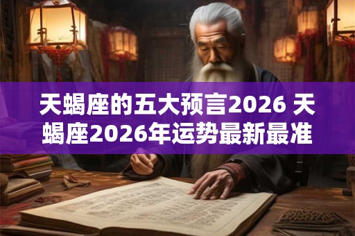 天蝎座的五大预言2026 天蝎座2026年运势最新最准预测