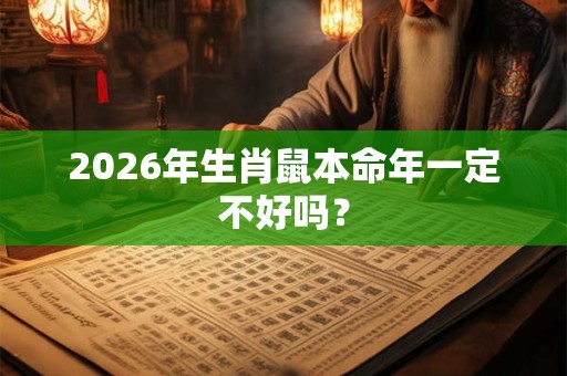 2026年生肖鼠本命年一定不好吗？