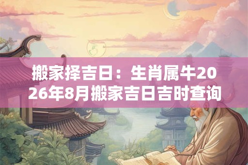 搬家择吉日:生肖属牛2026年8月搬家吉日吉时查询 搬家择吉日:生肖属牛2026年8月搬家吉日吉时查询