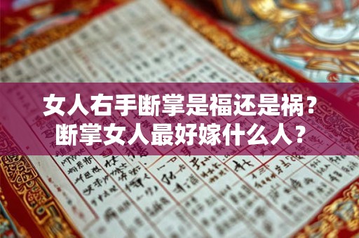 女人右手断掌是福还是祸?断掌女人最好嫁什么人? 女人右手断掌是福还是祸?断掌女人最好嫁什么人?