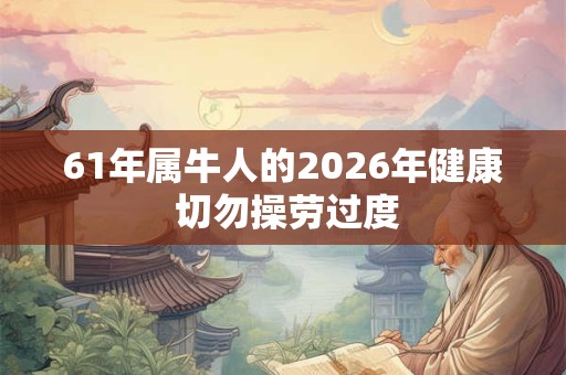 61年属牛人的2026年健康 切勿操劳过度