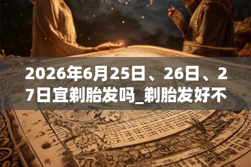 2026年6月25日、26日、27日宜剃胎发吗_剃胎发好不好