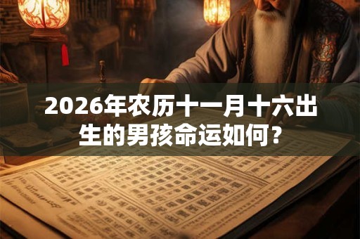 2026年农历十一月十六出生的男孩命运如何？