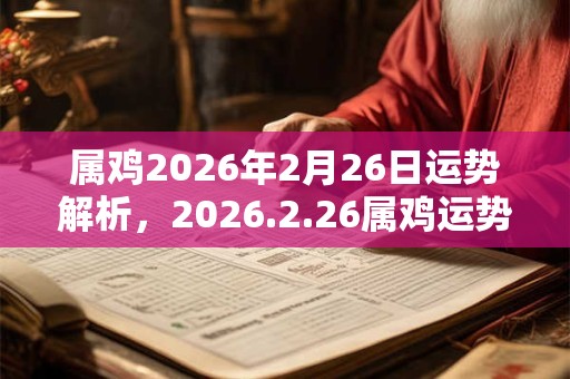 属鸡2026年2月26日运势解析，2026.2.26属鸡运势分析