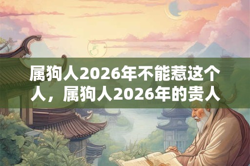 属狗人2026年不能惹这个人，属狗人2026年的贵人是谁？