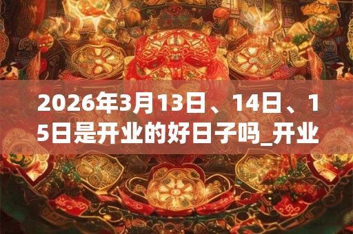2026年3月13日、14日、15日是开业的好日子吗_开业可以吗