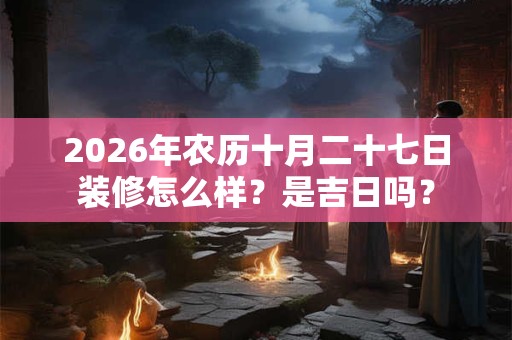 2026年农历十月二十七日装修怎么样？是吉日吗？