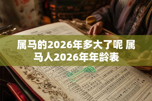 属马的2026年多大了呢 属马人2026年年龄表