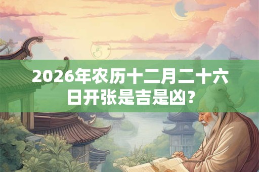 2026年农历十二月二十六日开张是吉是凶？