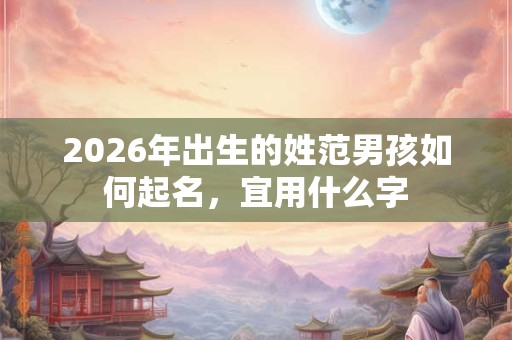 2026年出生的姓范男孩如何起名，宜用什么字