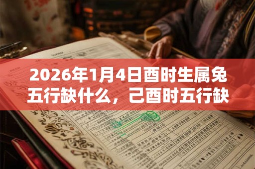 2026年1月4日酉时生属兔五行缺什么，己酉时五行缺什么