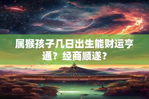 属猴孩子几日出生能财运亨通？经商顺遂？