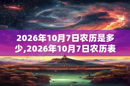 2026年10月7日农历是多少,2026年10月7日农历表 2026年10月7日农历是多少,2026年10月7日农历表