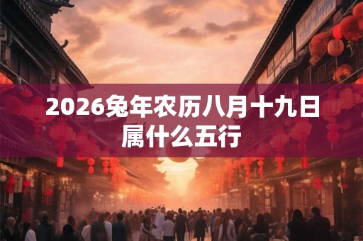 2026兔年农历八月十九日属什么五行