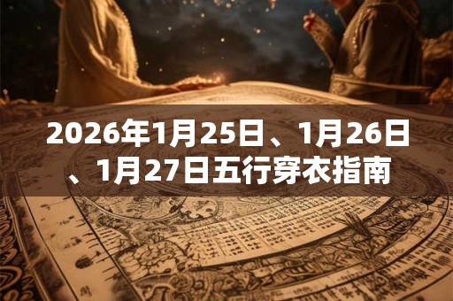 2026年1月25日、1月26日、1月27日五行穿衣指南