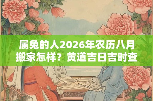 属兔的人2026年农历八月搬家怎样？黄道吉日吉时查询一览表