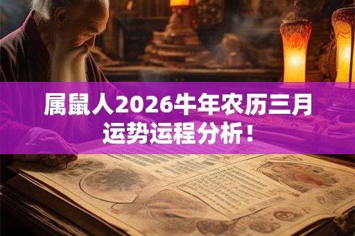 属鼠人2026牛年农历三月运势运程分析！