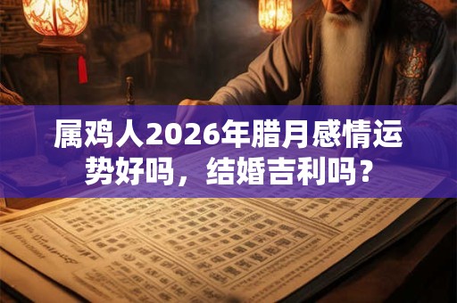 属鸡人2026年腊月感情运势好吗，结婚吉利吗？