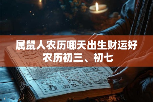 属鼠人农历哪天出生财运好 农历初三、初七