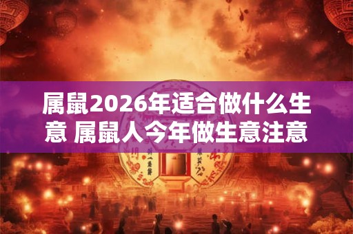 属鼠2026年适合做什么生意 属鼠人今年做生意注意事项 属鼠2026年适合做什么生意 属鼠人今年做生意注意事项