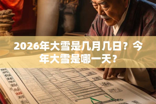 2026年大雪是几月几日？今年大雪是哪一天？