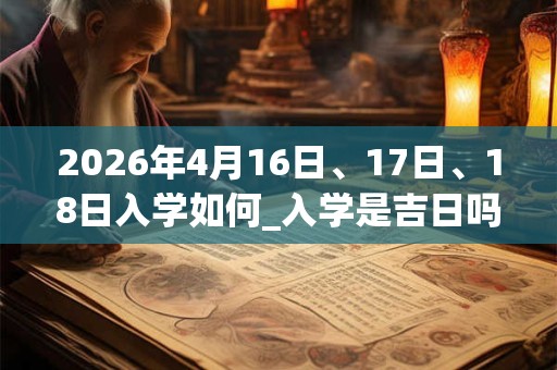 2026年4月16日、17日、18日入学如何_入学是吉日吗