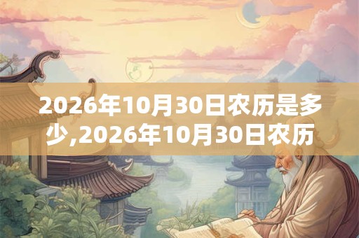 2026年10月30日农历是多少,2026年10月30日农历表