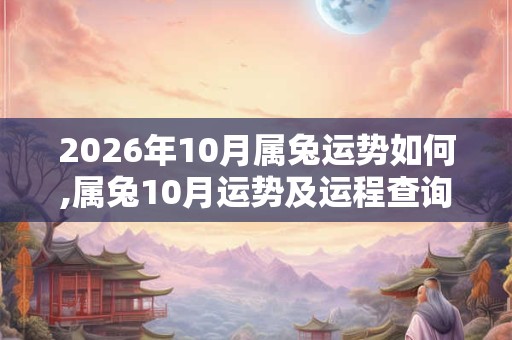 2026年10月属兔运势如何,属兔10月运势及运程查询