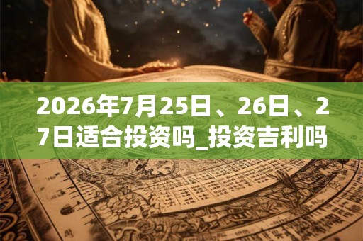 2026年7月25日、26日、27日适合投资吗_投资吉利吗