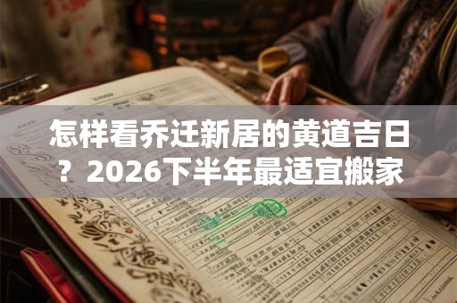 怎样看乔迁新居的黄道吉日？2026下半年最适宜搬家的好日子