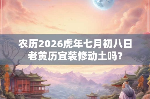 农历2026虎年七月初八日老黄历宜装修动土吗？