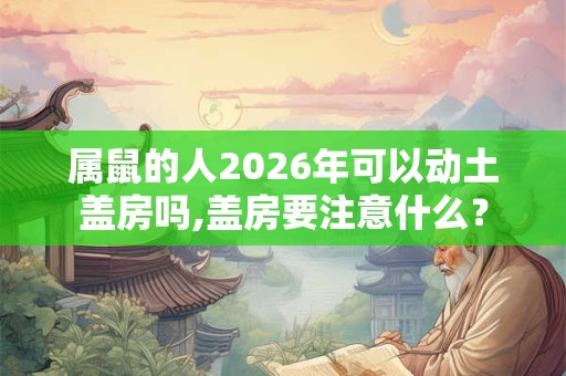 属鼠的人2026年可以动土盖房吗,盖房要注意什么? 属鼠的人2026年可以动土盖房吗,盖房要注意什么?