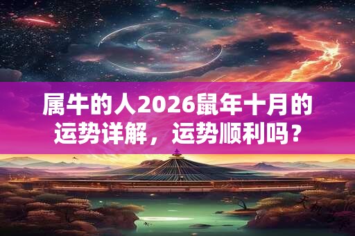 属牛的人2026鼠年十月的运势详解，运势顺利吗？