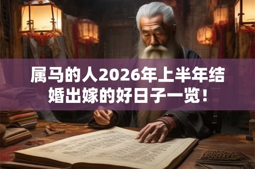 属马的人2026年上半年结婚出嫁的好日子一览！