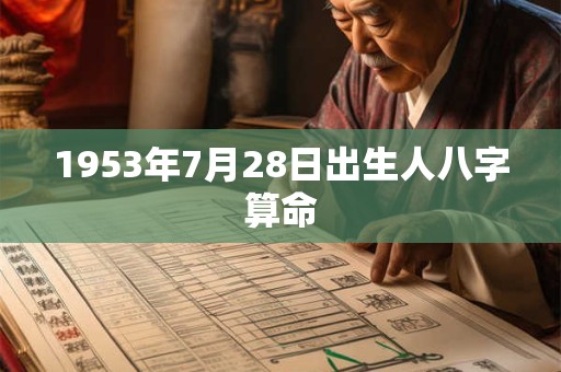 1953年7月28日出生人八字算命