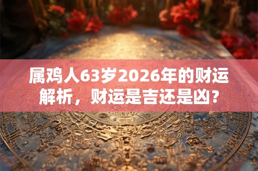 属鸡人63岁2026年的财运解析，财运是吉还是凶？