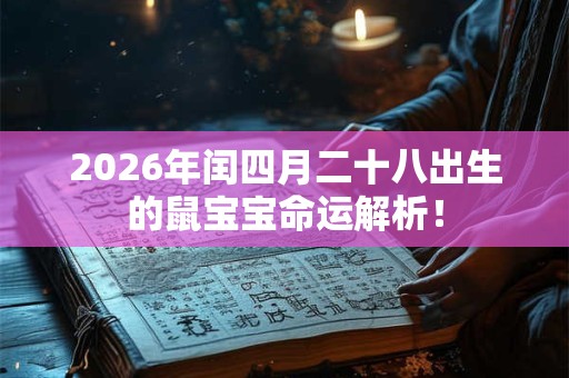 2026年闰四月二十八出生的鼠宝宝命运解析！
