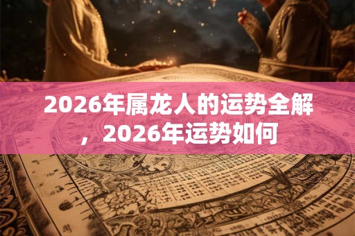 2026年属龙人的运势全解，2026年运势如何