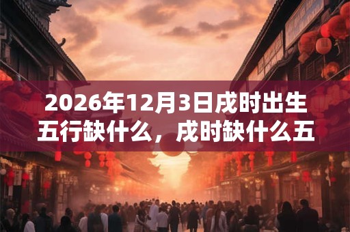 2026年12月3日戌时出生五行缺什么，戌时缺什么五行