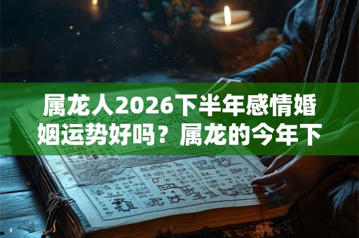 属龙人2026下半年感情婚姻运势好吗？属龙的今年下半年爱情运势详解