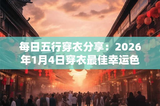 每日五行穿衣分享：2026年1月4日穿衣最佳幸运色