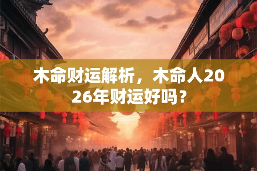 木命财运解析，木命人2026年财运好吗？