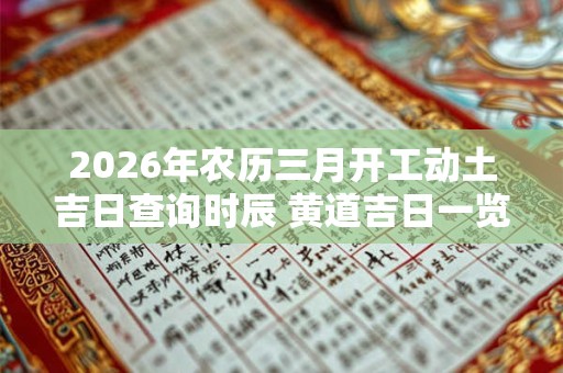 2026年农历三月开工动土吉日查询时辰 黄道吉日一览表