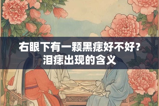 右眼下有一颗黑痣好不好？泪痣出现的含义