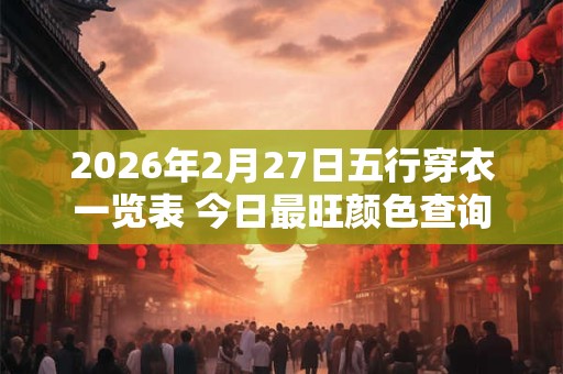 2026年2月27日五行穿衣一览表 今日最旺颜色查询