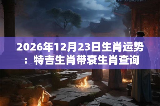 2026年12月23日生肖运势：特吉生肖带衰生肖查询