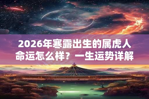 2026年寒露出生的属虎人命运怎么样？一生运势详解
